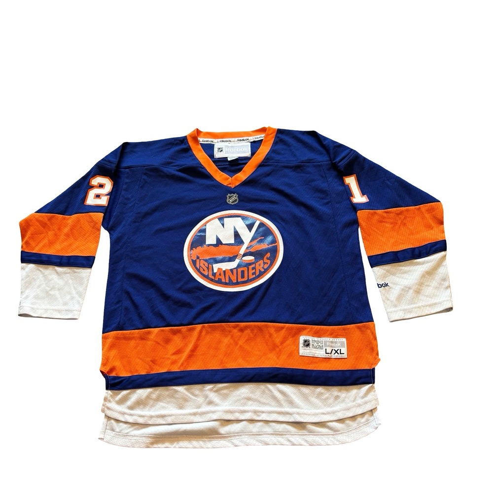Reebok New York Islanders Kyle Okposo 21 Youth L/XL Hockey Jersey Blue NHL